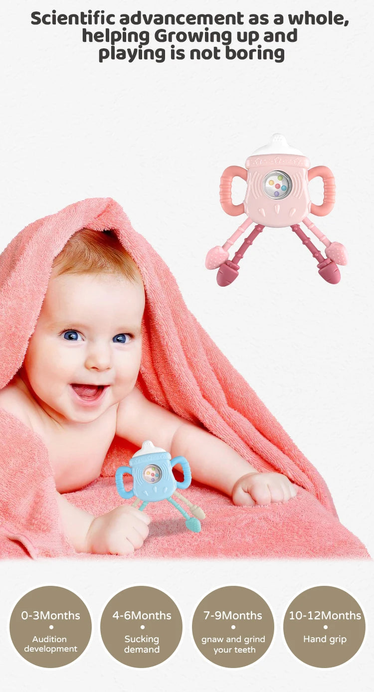 Baby Teething Toys Set，Teething Relief Toy,  BPA Free Cute Shaped Infant Teething Molar Toys Dental Care Newborn Babies Items