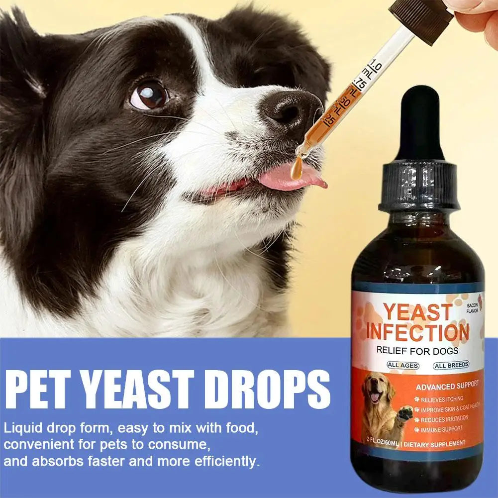 60ml Pet Yeast Drops for Dogs & Cats Gut Health Immune System & Digestion Enhance Skin And Hair Health
