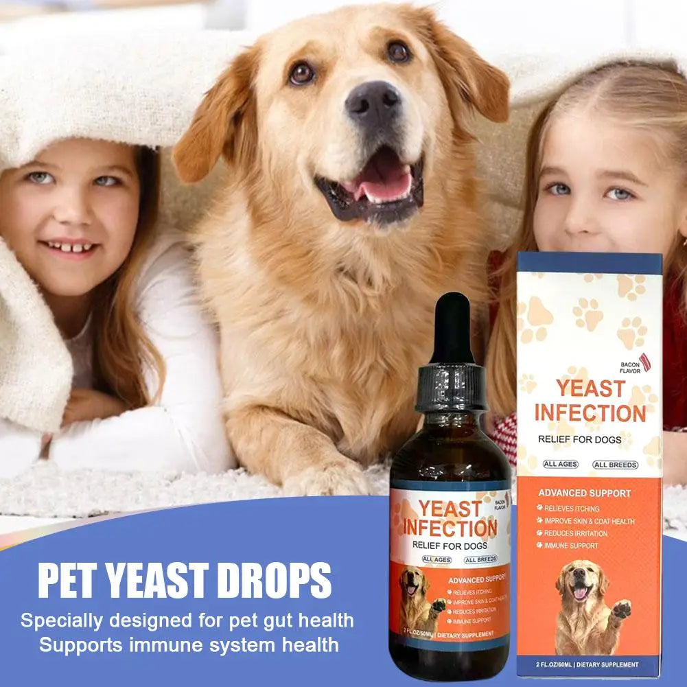 60ml Pet Yeast Drops for Dogs & Cats Gut Health Immune System & Digestion Enhance Skin And Hair Health