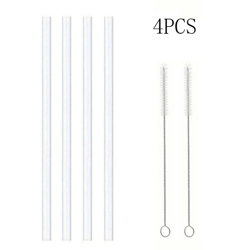 Replacement Straws for Stanley 40 oz Cup Tumbler, 4/8/12PCS Clear Reusable PVC Straws, 2 Straw Brushes,for Stanley Cup