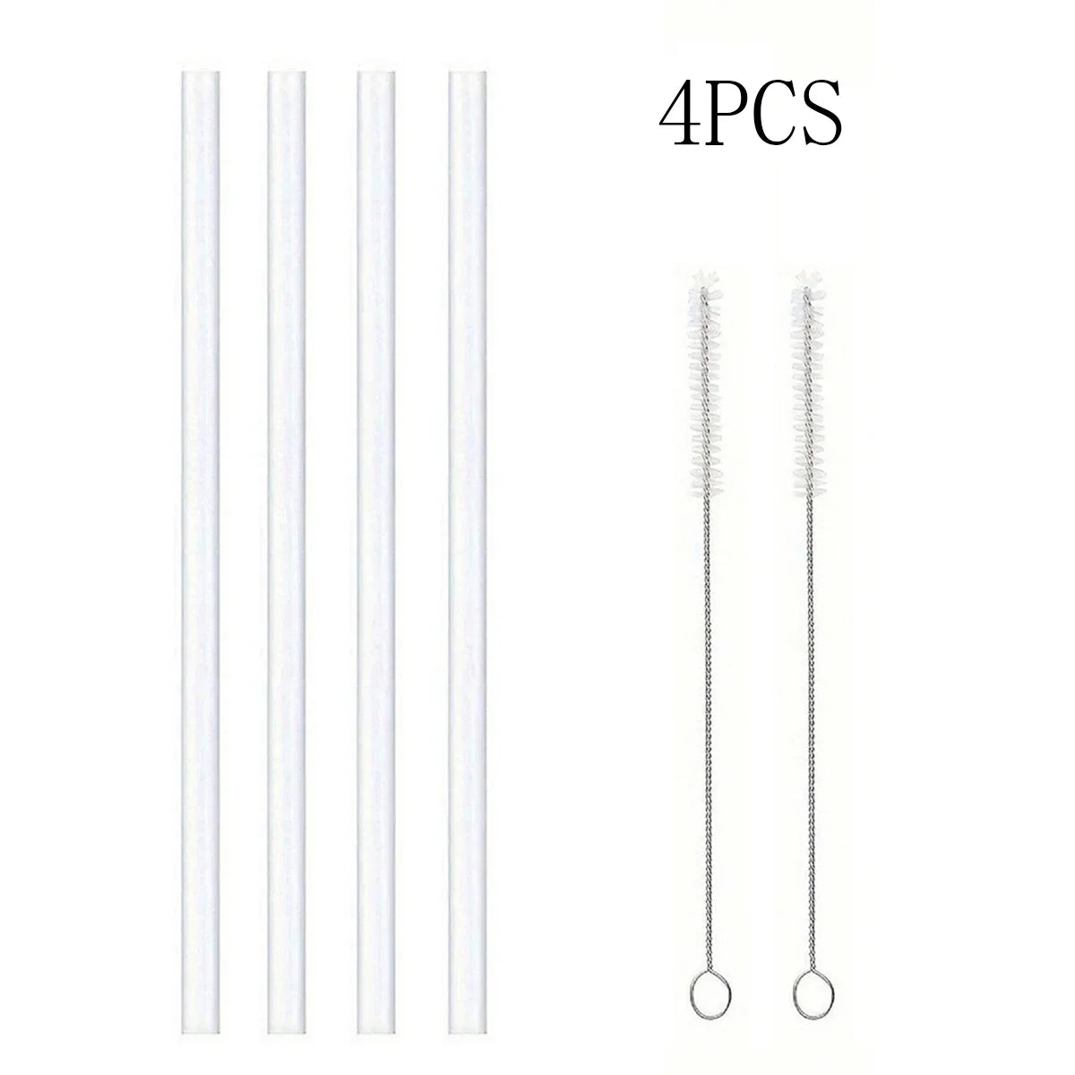 Replacement Straws for Stanley 40 oz Cup Tumbler, 4/8/12PCS Clear Reusable PVC Straws, 2 Straw Brushes,for Stanley Cup