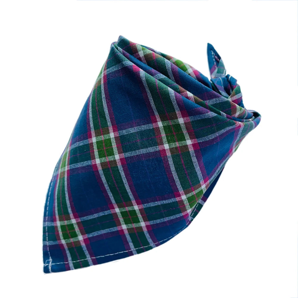 30/50pcs Cotton Plaid Dog Bandanas Thin Style Small Large Dog Scarves Bibs Collar Pet Dog Accessories for Summer