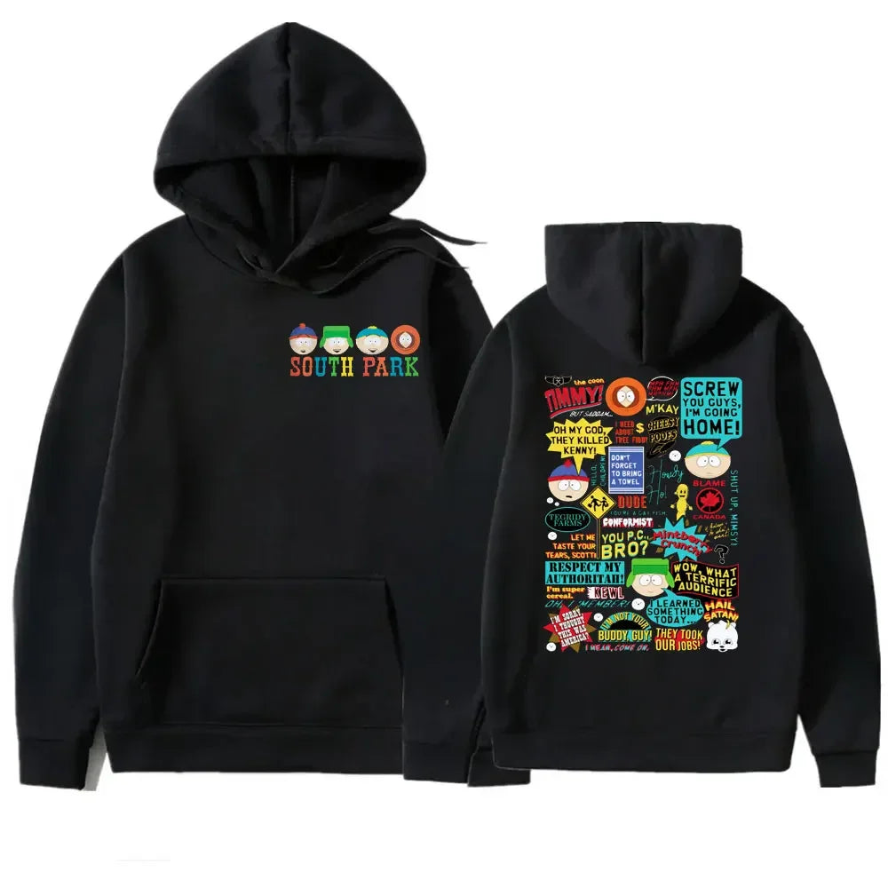 Anime Southes Park Print Hoodie  Autumn and Winter Men's Hooded Sweatshirt Fashion Warm Pullover New in Hoodies & Sweatshirts
