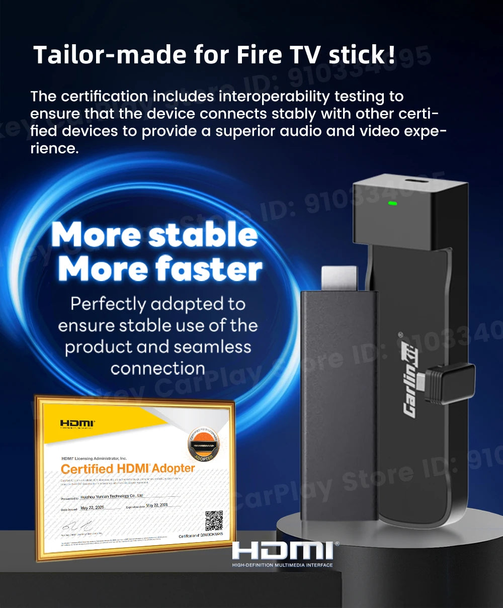Carlinkit Supports Fire TV Stick Converter TV Streaming Box HDMI Wireless CarPlay TV Adapter  for Fire TV Stick HD 4K Max Lite