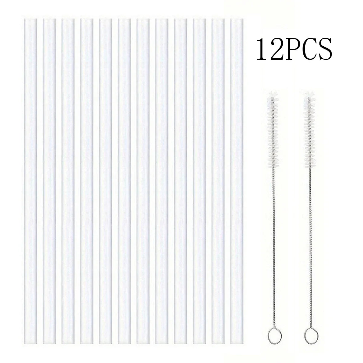 Replacement Straws for Stanley 40 oz Cup Tumbler, 4/8/12PCS Clear Reusable PVC Straws, 2 Straw Brushes,for Stanley Cup