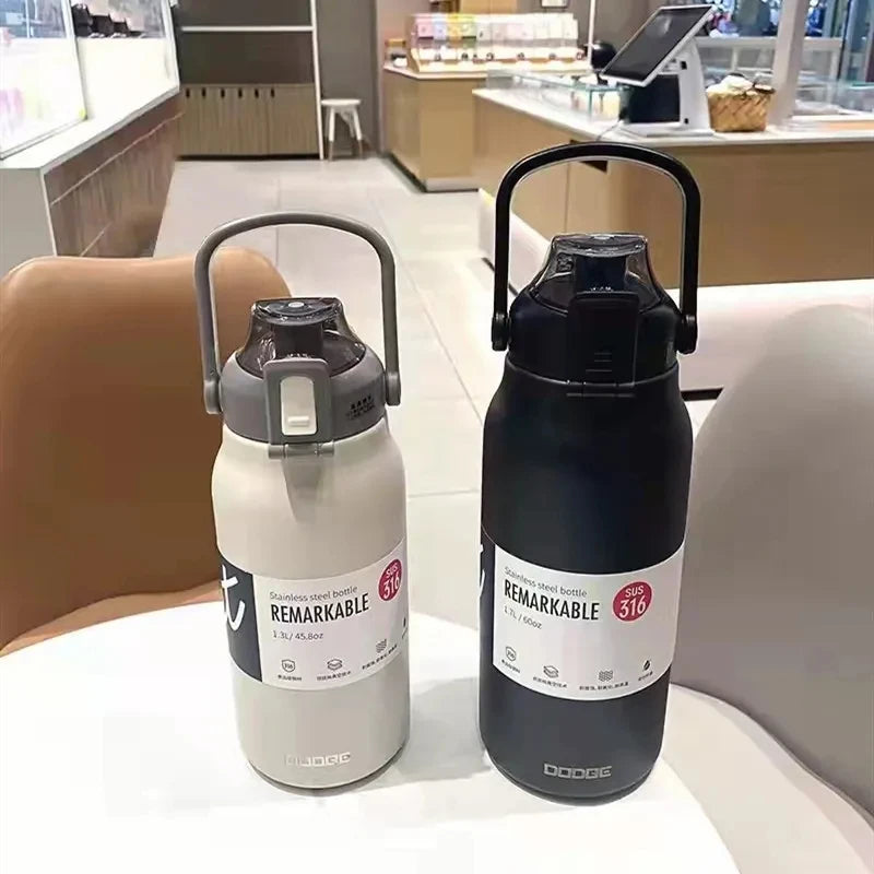 Tumbler Thermo Bottle Large Capacity With Straw Stainless Steel Thermal Water Bottle Cold and Hot Thermos Cup Vacuum Flask Gym