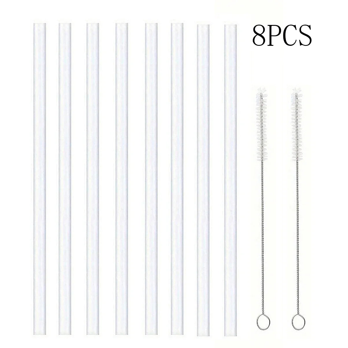 Replacement Straws for Stanley 40 oz Cup Tumbler, 4/8/12PCS Clear Reusable PVC Straws, 2 Straw Brushes,for Stanley Cup
