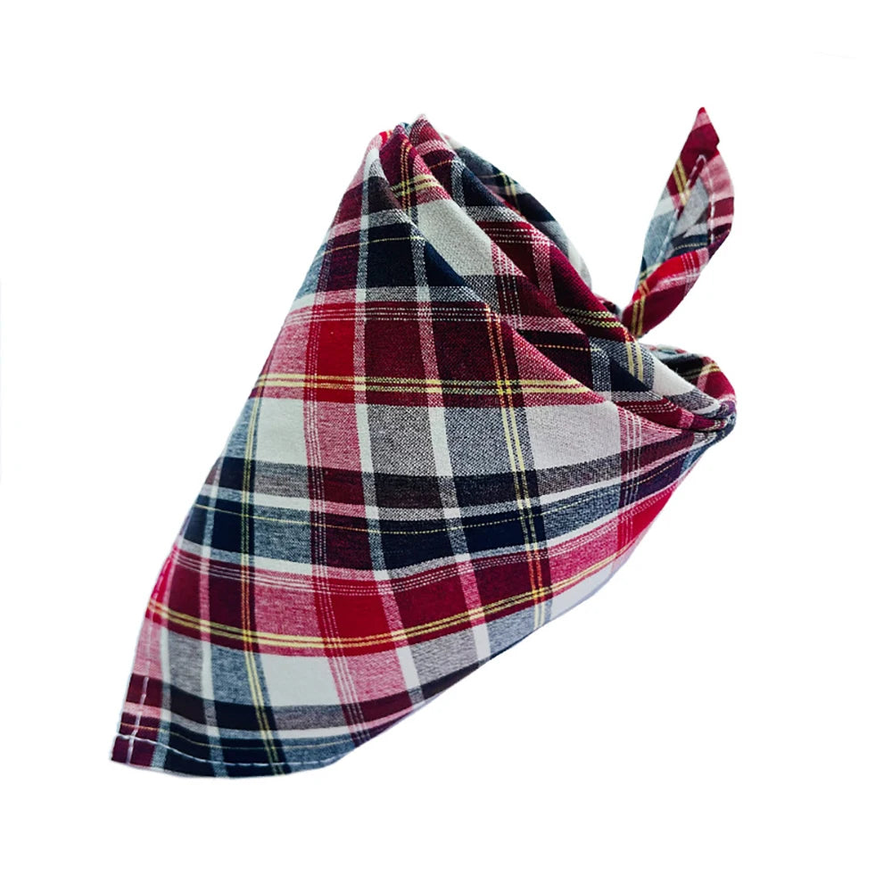 30/50pcs Cotton Plaid Dog Bandanas Thin Style Small Large Dog Scarves Bibs Collar Pet Dog Accessories for Summer