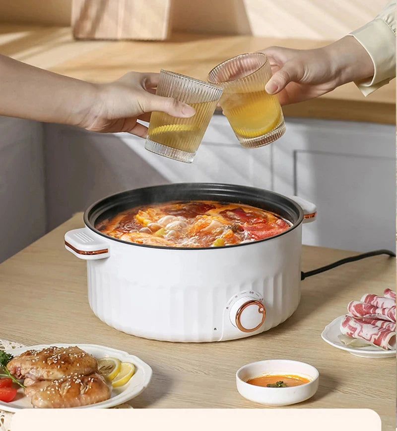 Portable Electric Multifunctional Cooker Household Double Layer Hot Pot Mini Non-stick Cookware for Kitchen and Home Appliance