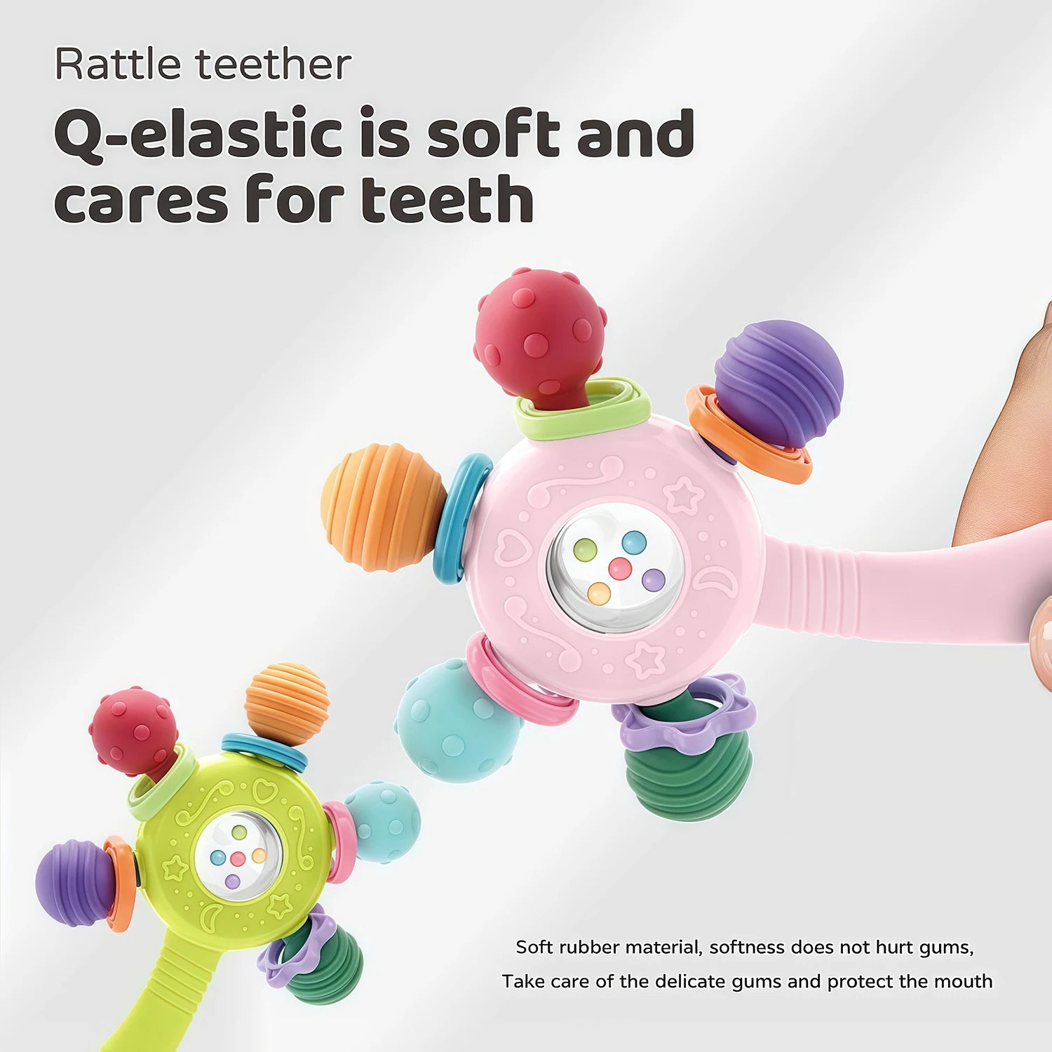 Baby Teething Toys Set，Teething Relief Toy,  BPA Free Cute Shaped Infant Teething Molar Toys Dental Care Newborn Babies Items