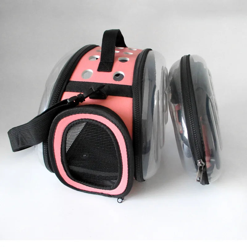 Outdoor Cat Carrier Backpack Pet Shoulder Bag Cat Carrier Travel Breathable Handbag Puppy & Kitten Capsule Transparent Cat Bag