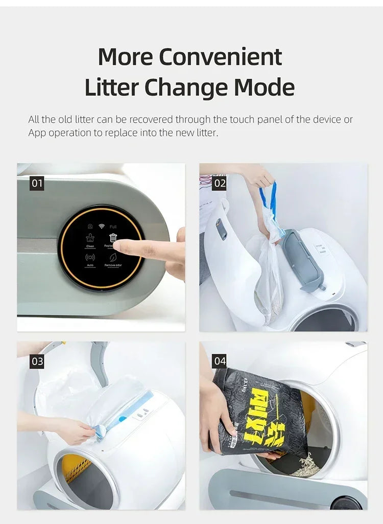 Fully Automatic Smart Cat Litter Box Large Capacity Cat Litter Box APP Remote Control Smart Cat Litter Box Pet Supplies