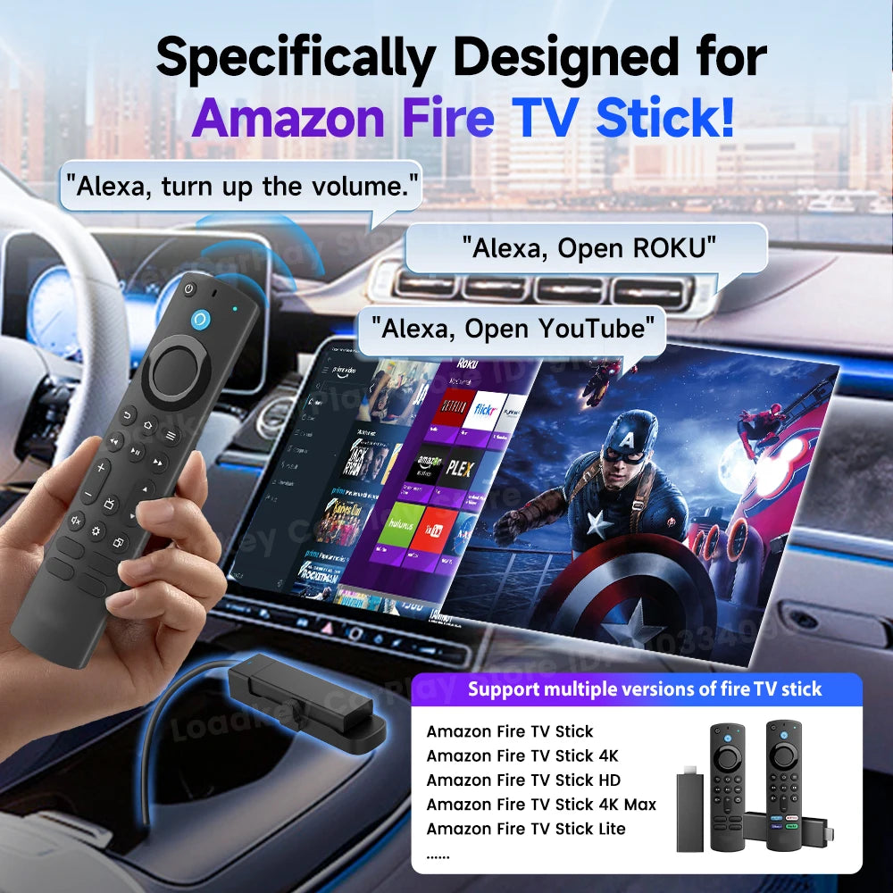Carlinkit Supports Fire TV Stick Converter TV Streaming Box HDMI Wireless CarPlay TV Adapter  for Fire TV Stick HD 4K Max Lite