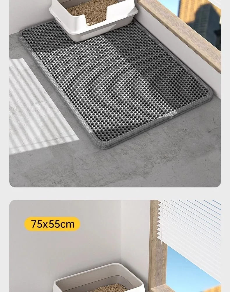 Cat Litter Mat EVA Double Layer Cat Litter Mat Cat Litter Basin Sand Falling Mat Eva Cat Litter Mat Cat Nest Mat Pet Mat